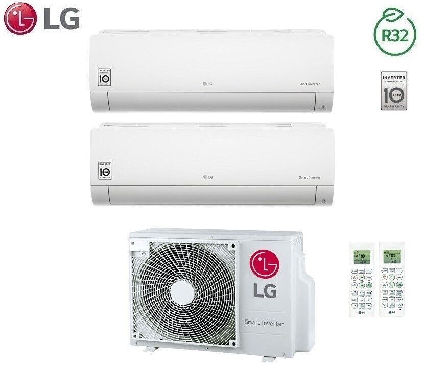 LG Climatizzatore Condizionatore Inverter Dual 9+18 Lg Serie Libero 9000+18000 Btu Con Mu3r19 Gas R32 In A+++