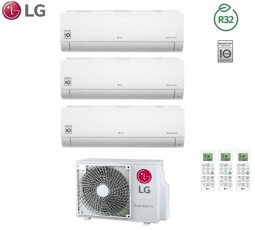 LG Climatizzatore Condizionatore Inverter Trial 9+9+9 Lg Serie Libero 9000+9000+9000 Btu Con Mu3r19 Gas R32 In A+++