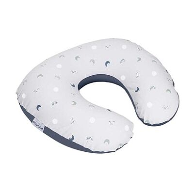 Cuscino allattamento a forma di U - 150cm Softy Blu Grigio Luna Cuscino allattamento a forma di U - 150cm Softy Blu Grigio Luna