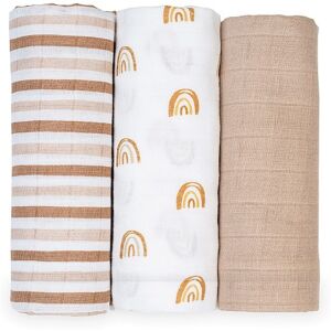 Set 3 Swaddle Lulujo Baby 100% Mussola di Cotone Arcobaleno Set 3 Swaddle Lulujo Baby 100% Mussola di Cotone Arcobaleno