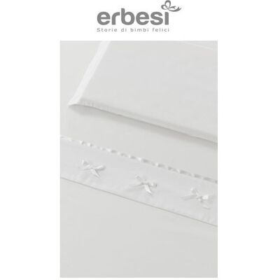Completo Lenzuola Lettino Erbesi Linea Dolce Bianco Completo Lenzuola Lettino Erbesi Linea Dolce Bianco