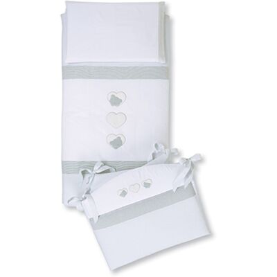 Completo piumone Foppapedretti Lovely Bianco/Grigio Completo piumone Foppapedretti Lovely Bianco/Grigio