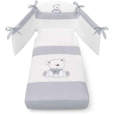 Set Lenzuola Neonato Erbesi - Grigio - Piumone Sfilabile & Paracolpi Set Lenzuola Neonato Erbesi - Grigio - Piumone Sfilabile & Paracolpi