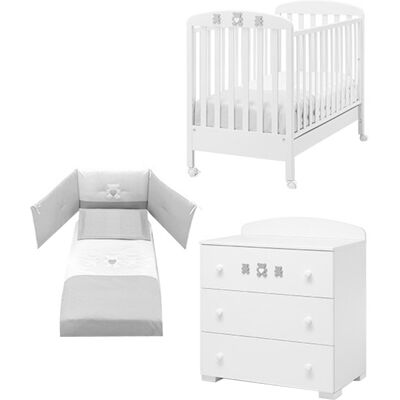 Cameretta Erbesi Molly Bianco-grigio Cameretta Erbesi Molly Bianco-grigio