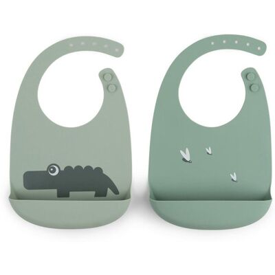 done bydeer Set 2 Bavaglini Done By Deer In Silicone Croco Verde done bydeer Set 2 Bavaglini Done By Deer In Silicone Croco Verde