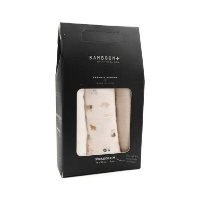 Swaddle Muslin Bamboom 3 Pezzi 70x70 cm The farm Swaddle Muslin Bamboom 3 Pezzi 70x70 cm The farm