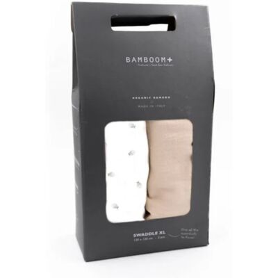 Swaddle Muslin XL Multiuso Bamboom 2 Pezzi 120x120 cm Fishes/Brazilian Sand Swaddle Muslin XL Multiuso Bamboom 2 Pezzi 120x120 cm Fishes/Brazilian Sand