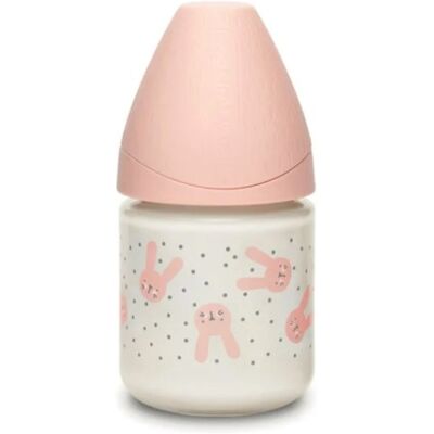 Biberon di vetro Tettarella rotonda flusso lento 120ml - Suavinex Coniglio Rosa Biberon di vetro Tettarella rotonda flusso lento 120ml - Suavinex Coniglio Rosa