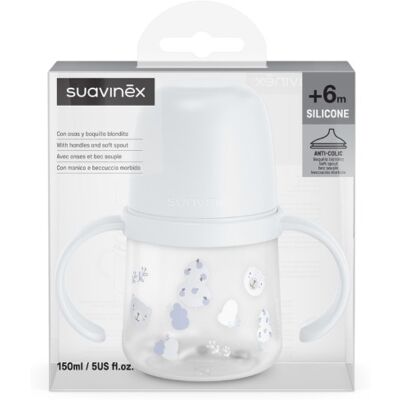 Biberon Antigoccia Con Manici 150ml +6m Suavinex Azzurro 150ml Biberon Antigoccia Con Manici 150ml +6m Suavinex Azzurro 150ml