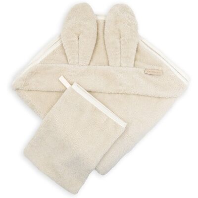 Set Asciugamano Con Orecchie Bamboom Con Guanto Sand Set Asciugamano Con Orecchie Bamboom Con Guanto Sand