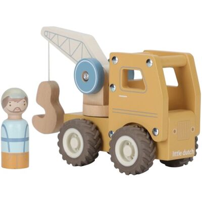Camion Con Gru e Personaggio In Legno Little Dutch Camion Con Gru e Personaggio In Legno Little Dutch