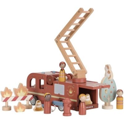 Camion Dei Pompieri Con Personaggi In Legno Little Dutch Camion Dei Pompieri Con Personaggi In Legno Little Dutch
