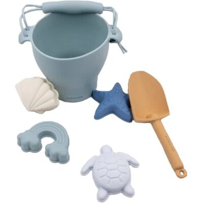 Set Spiaggia Bamboom In Silicone Blu Set Spiaggia Bamboom In Silicone Blu