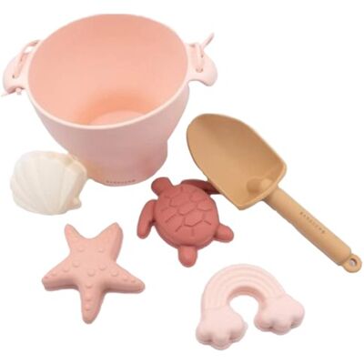 Set di Giocattoli da Spiaggia Rosa Bamboom con Secchiello e Formine Set di Giocattoli da Spiaggia Rosa Bamboom con Secchiello e Formine
