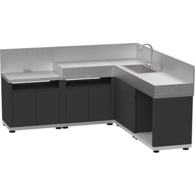 Cucina da esterno con lavello, mobile cottura e appoggio Le Marquier Cucina da esterno con lavello, mobile cottura e appoggio Le Marquier