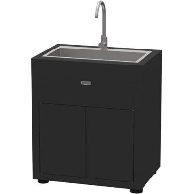 Mobile cucina da esterno con Lavandino e miscelatore Nero Le Marquier Mobile cucina da esterno con Lavandino e miscelatore Nero Le Marquier