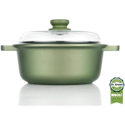 Risoli Casseruola Dr. Green in alluminio pressofuso con coperchio e due maniglie, diam. 24cm Risoli Casseruola Dr. Green in alluminio pressofuso con coperchio e due maniglie, diam. 24cm