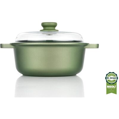 Risoli Casseruola Dr. Green ad induzione in alluminio pressofuso con coperchio e due maniglie, diam. 24cm Risoli Casseruola Dr. Green ad induzione in alluminio pressofuso con coperchio e due maniglie, diam. 24cm