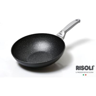 Risoli Wok in alluminio antiaderente per induzione in Risoli Wok in alluminio antiaderente per induzione in
