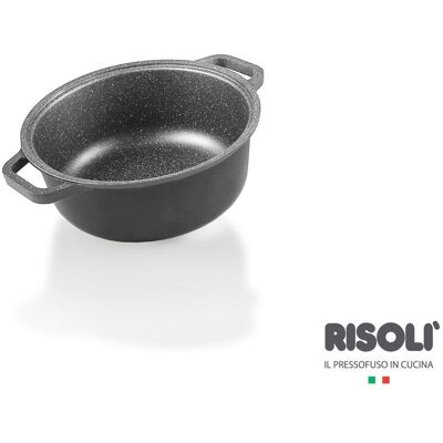 Risoli Casseruola Granito Hard Stone in alluminio pressofuso con due maniglie e due presine, diam. 20cm Risoli Casseruola Granito Hard Stone in alluminio pressofuso con due maniglie e due presine, diam. 20cm
