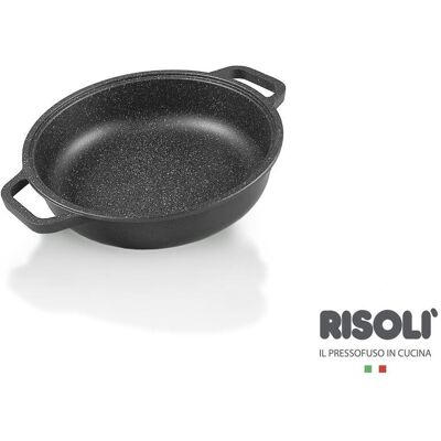 Risoli Tegame Granito Hard Stone in alluminio pressofuso con due maniglie e due presine, diam. 32cm Risoli Tegame Granito Hard Stone in alluminio pressofuso con due maniglie e due presine, diam. 32cm
