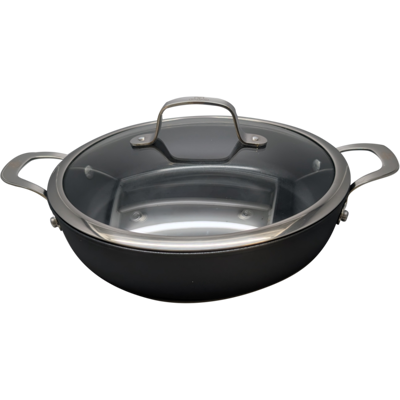 Ballarini Tegame in alluminio antiaderente PFAS Free per induzione con maniglie e coperchio linea Alba, diam. 24cm Ballarini Tegame in alluminio antiaderente PFAS Free per induzione con maniglie e coperchio linea Alba, diam. 24cm