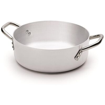 Fasa Casseruola bassa in alluminio con due maniglie in acciaio inox, spessore 3 mm, diam. 24cm Fasa Casseruola bassa in alluminio con due maniglie in acciaio inox, spessore 3 mm, diam. 24cm