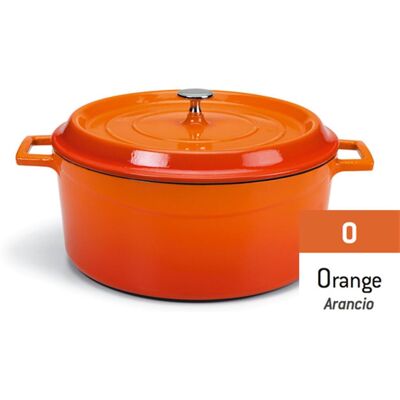 Agnelli Casseruola in Ghisa Smaltata - Arancio, 32cm, 12cm di Altezza - 10L - Casseruola Alta in Ghisa Smaltata Agnelli Casseruola in Ghisa Smaltata - Arancio, 32cm, 12cm di Altezza - 10L - Casseruola Alta in Ghisa Smaltata