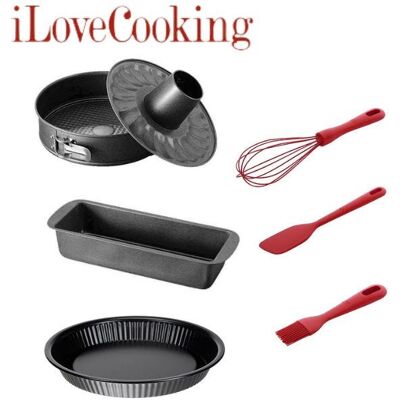 Set "I love Cooking to Party" di Ballarini, 6 pezzi di stampi e accessori Set "I love Cooking to Party" di Ballarini, 6 pezzi di stampi e accessori
