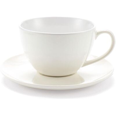 TouchMel - Emporio Zani Tazze con piattino in melamina, Linea Jumbo Mug, bianca, dim. 12,5x8cm - 6 pezzi TouchMel - Emporio Zani Tazze con piattino in melamina, Linea Jumbo Mug, bianca, dim. 12,5x8cm - 6 pezzi