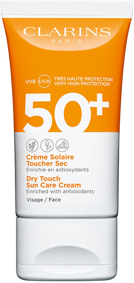 Clarins Crema Solare Viso Finish asciutto UVA/UVB 50+