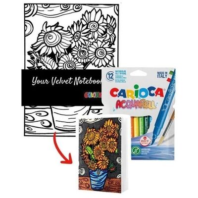 Color Velvet - Colorvelvet Notebook A5 Con Pennarelli Carioca Color Velvet - Colorvelvet Notebook A5 Con Pennarelli Carioca