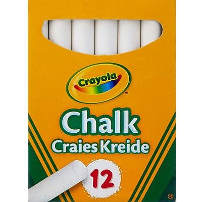 Crayola - 12 Gessi Bianchi Antipolvere (0280) Crayola - 12 Gessi Bianchi Antipolvere (0280)