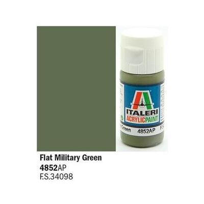 Italeri - Colore acrilico verde militare Flat Military Green 20 ml (48 Italeri - Colore acrilico verde militare Flat Military Green 20 ml (48