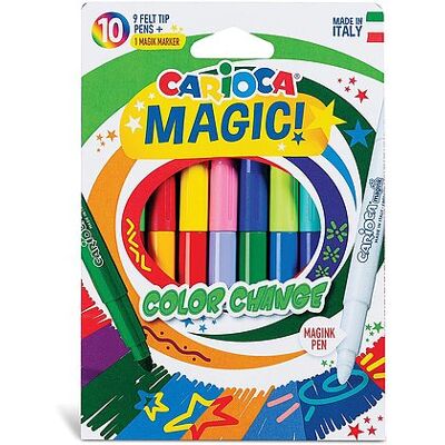 Carioca - 10 Pennarelli Con Colori Trasformabili Carioca - 10 Pennarelli Con Colori Trasformabili