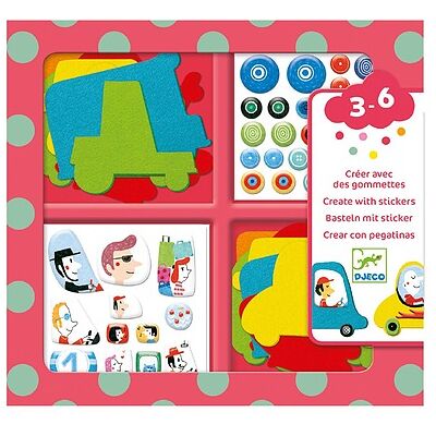 Kit di creazione con adesivi auto Djeco - 3-6 anni Kit di creazione con adesivi auto Djeco - 3-6 anni