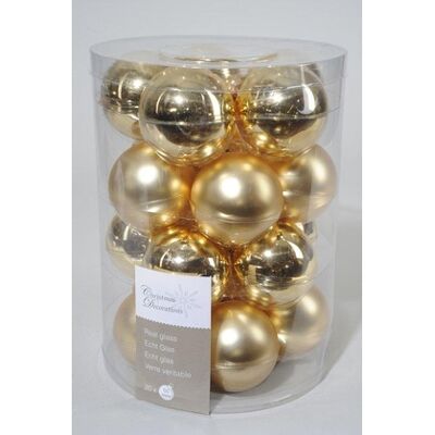 Kaemingk - Baubles Glass Shiny,Matt Mix Light Gold Kaemingk - Baubles Glass Shiny,Matt Mix Light Gold