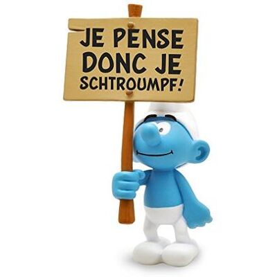 Plastoy - Puffi - Collector's Figure Puffo Con Segno Je Pense Donc Je Plastoy - Puffi - Collector's Figure Puffo Con Segno Je Pense Donc Je