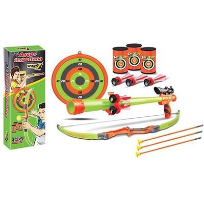 Sport One - Set arco-cerbottana con barattoli + bersaglio (704850036) Sport One - Set arco-cerbottana con barattoli + bersaglio (704850036)