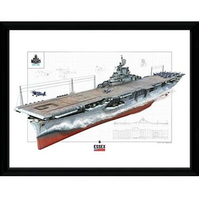GB Eye - World Of Warships: Essex - Stampa incorniciata 30x40 cm GB Eye - World Of Warships: Essex - Stampa incorniciata 30x40 cm