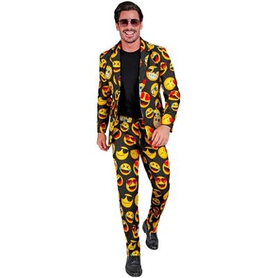 Costume da festa divertente con emoji neri - Per uomini Costume da festa divertente con emoji neri - Per uomini