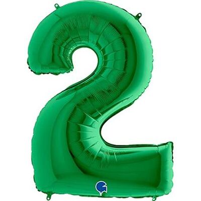 Ciao - Palloncino Mylar 40 (100cm) Numero 2 Green Ciao - Palloncino Mylar 40 (100cm) Numero 2 Green