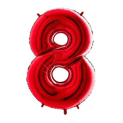 Ciao - Palloncino Mylar 40 (100cm) Numero 8 Red Ciao - Palloncino Mylar 40 (100cm) Numero 8 Red