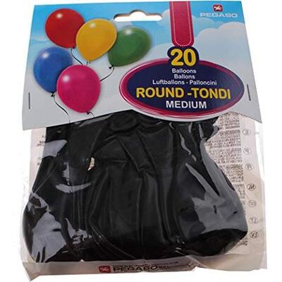 Pegaso - PALLONCINI MEDIUM NERO PZ.20 (030/90) Pegaso - PALLONCINI MEDIUM NERO PZ.20 (030/90)