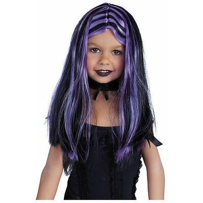 Rubie's - S1512RB - Parrucca nera da strega con ciocche viola - Parrucca Rubie's - S1512RB - Parrucca nera da strega con ciocche viola - Parrucca