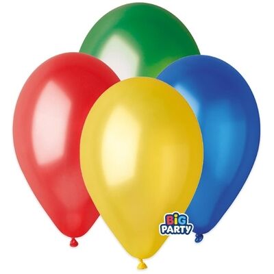 Big Party - Confezione 12 Palloncini Lattice 10" Assortiti Metal Big Party - Confezione 12 Palloncini Lattice 10" Assortiti Metal