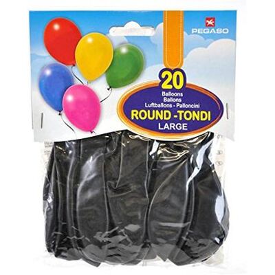 Pegaso - PALLONCINI LARGE NERO PZ.20 (032I) Pegaso - PALLONCINI LARGE NERO PZ.20 (032I)