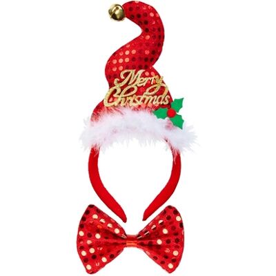 Widmann - Mini Cappello Babbo Natale Con Campanellino & Farfallino In Widmann - Mini Cappello Babbo Natale Con Campanellino & Farfallino In