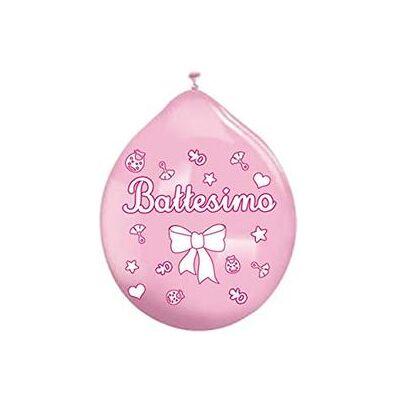 Big Party - 20 Palloncini Medium 10 (cm 26) Battesimo Rosa Big Party - 20 Palloncini Medium 10 (cm 26) Battesimo Rosa