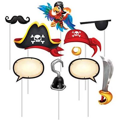 Creative Party - Accessori foto a tema pirati - Photo Props 6/10Ct Pir Creative Party - Accessori foto a tema pirati - Photo Props 6/10Ct Pir